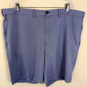 Cool 18 Pro golf shorts subtle blue & white checkered plaid stretch waist SZ 44”